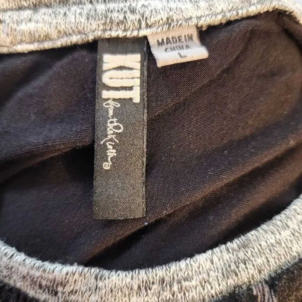 Kut from‎ the Kloth Floral Benter Mixed Material Long Sleeved Top -Size Large